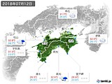 2018年07月12日の四国地方の実況天気