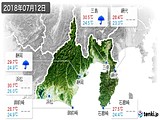 2018年07月12日の静岡県の実況天気