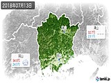 2018年07月13日の岡山県の実況天気