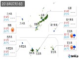 2018年07月16日の沖縄県の実況天気