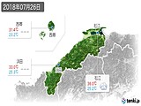 2018年07月26日の島根県の実況天気