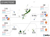 2018年07月28日の沖縄県の実況天気