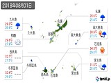 実況天気(2018年08月01日)