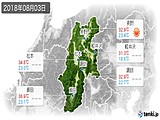 2018年08月03日の長野県の実況天気