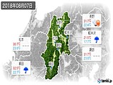 2018年08月07日の長野県の実況天気