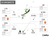 2018年08月07日の沖縄県の実況天気