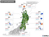 2018年08月09日の東北地方の実況天気