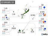 2018年08月11日の沖縄県の実況天気