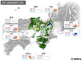 2018年08月12日の近畿地方の実況天気