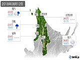 2018年08月12日の道北の実況天気