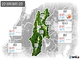 2018年08月12日の長野県の実況天気