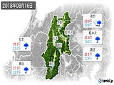 2018年08月16日の長野県の実況天気