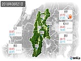 2018年08月21日の長野県の実況天気