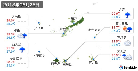 沖縄県(2018年08月25日の天気
