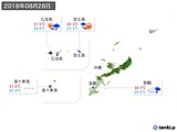 2018年08月28日の沖縄地方の実況天気