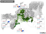 2018年09月06日の東海地方の実況天気