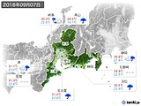 2018年09月07日の東海地方の実況天気