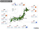 2018年09月11日の実況天気