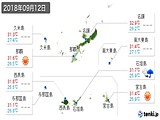 2018年09月12日の沖縄県の実況天気