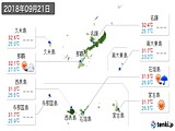 2018年09月21日の沖縄県の実況天気