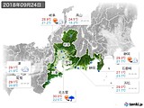 2018年09月24日の東海地方の実況天気