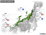 2018年10月07日の北陸地方の実況天気