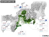 実況天気(2018年10月11日)