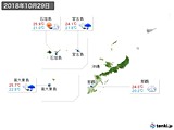 2018年10月29日の沖縄地方の実況天気