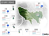 2018年11月04日の東京都の実況天気