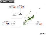 2018年11月05日の沖縄地方の実況天気