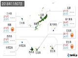 2018年11月07日の沖縄県の実況天気