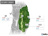 2018年11月08日の岩手県の実況天気