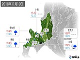 2018年11月10日の道央の実況天気