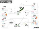 2018年11月20日の沖縄県の実況天気