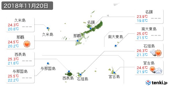 沖縄県(2018年11月20日の天気