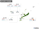 2018年11月28日の沖縄地方の実況天気