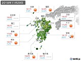 2018年11月29日の九州地方の実況天気