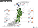 2018年12月05日の東北地方の実況天気