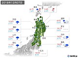 2018年12月07日の東北地方の実況天気