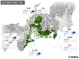2018年12月11日の東海地方の実況天気