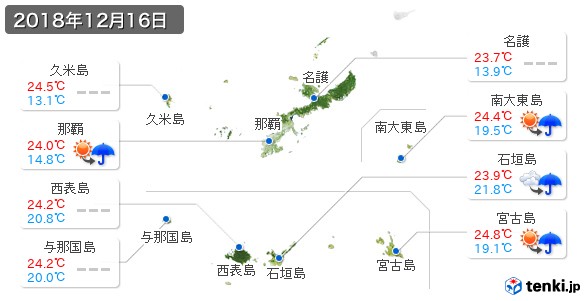 沖縄県(2018年12月16日の天気