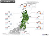 2018年12月21日の東北地方の実況天気