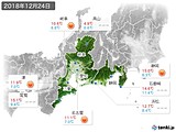 2018年12月24日の東海地方の実況天気