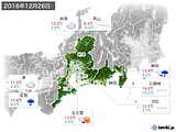 2018年12月26日の東海地方の実況天気
