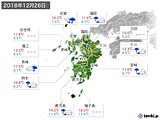 2018年12月26日の九州地方の実況天気