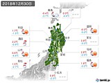 2018年12月30日の東北地方の実況天気