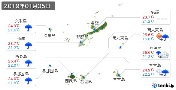 沖縄県(2019年01月05日の天気