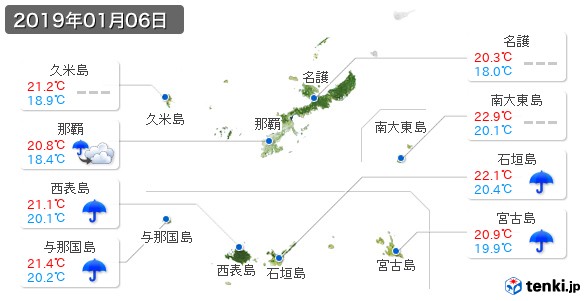 沖縄県(2019年01月06日の天気