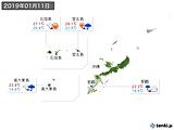 2019年01月11日の沖縄地方の実況天気