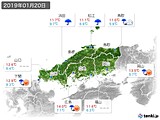 2019年01月20日の中国地方の実況天気